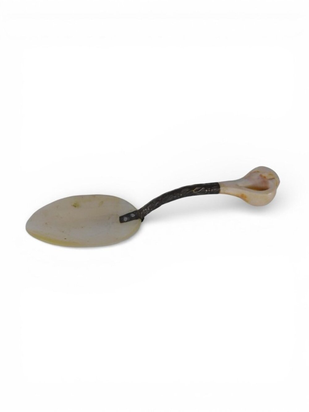 Vintage Mother of Pearl Caviar Spoon Shell Handle Silverplate Serving Utensil